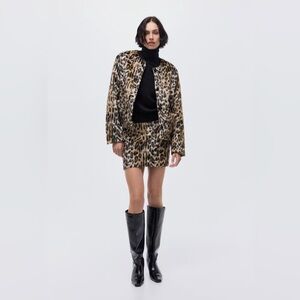H&M Leopard Print Skirt Set